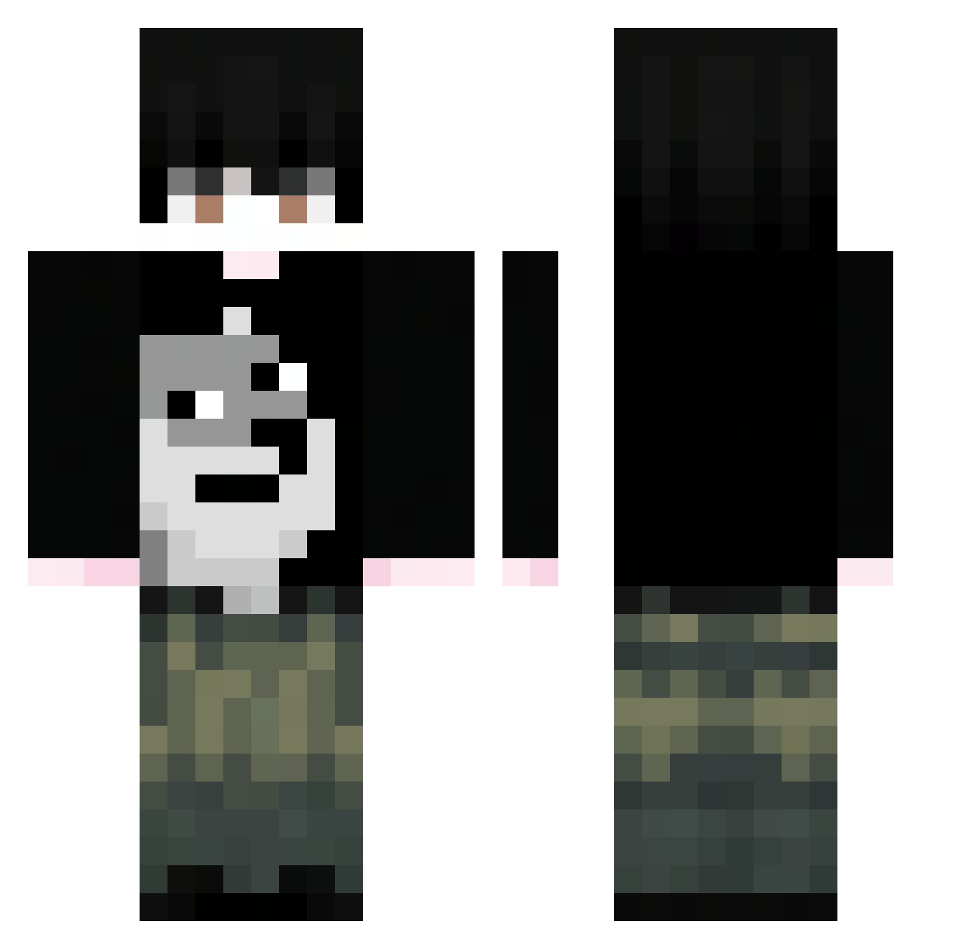 Raindel Minecraft skin, front and back view