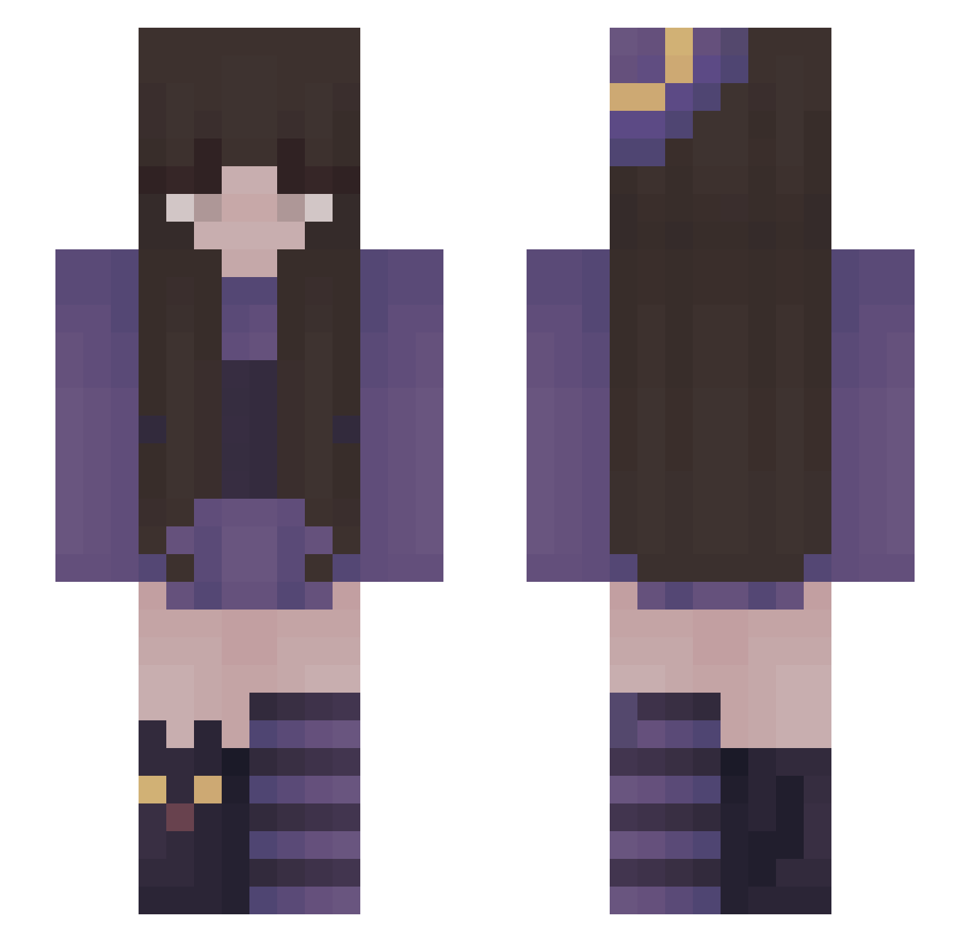 mAMaOdIEe12 Minecraft skin, front and back view