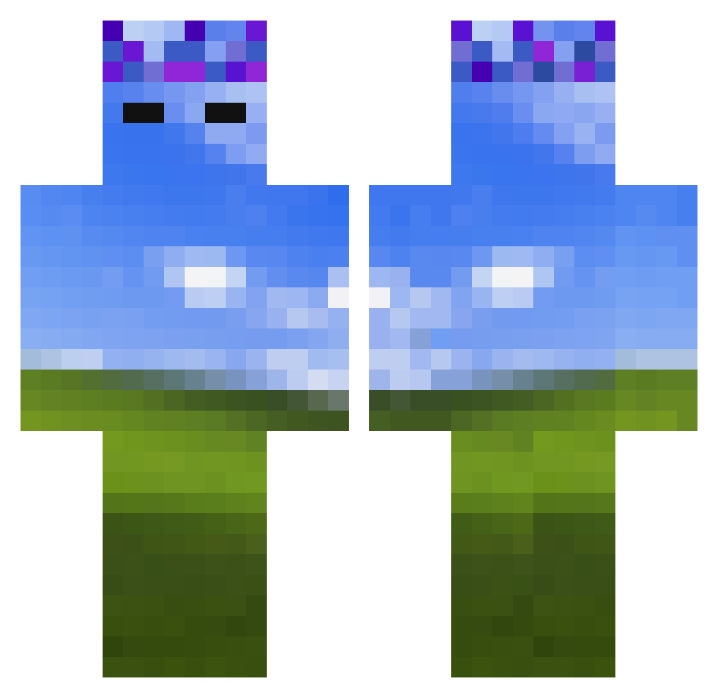 Ragon02222 Minecraft skin, front and back view
