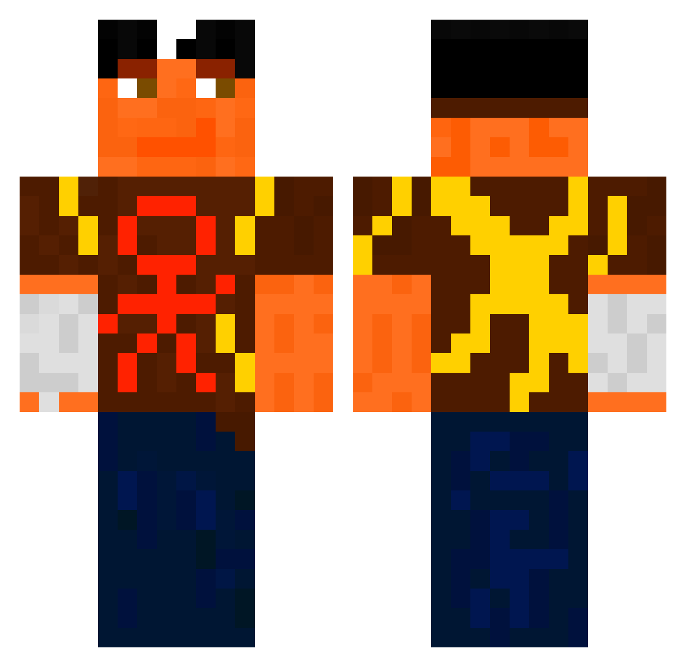 lightwarweg Minecraft skin, front and back view