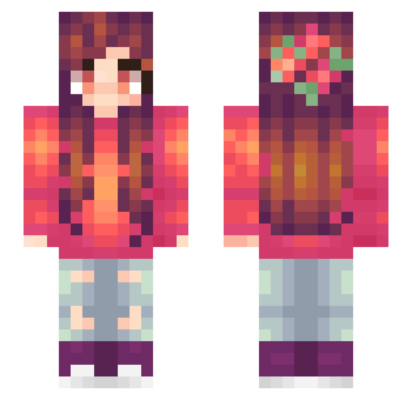 VitalTears Minecraft skin, front and back view