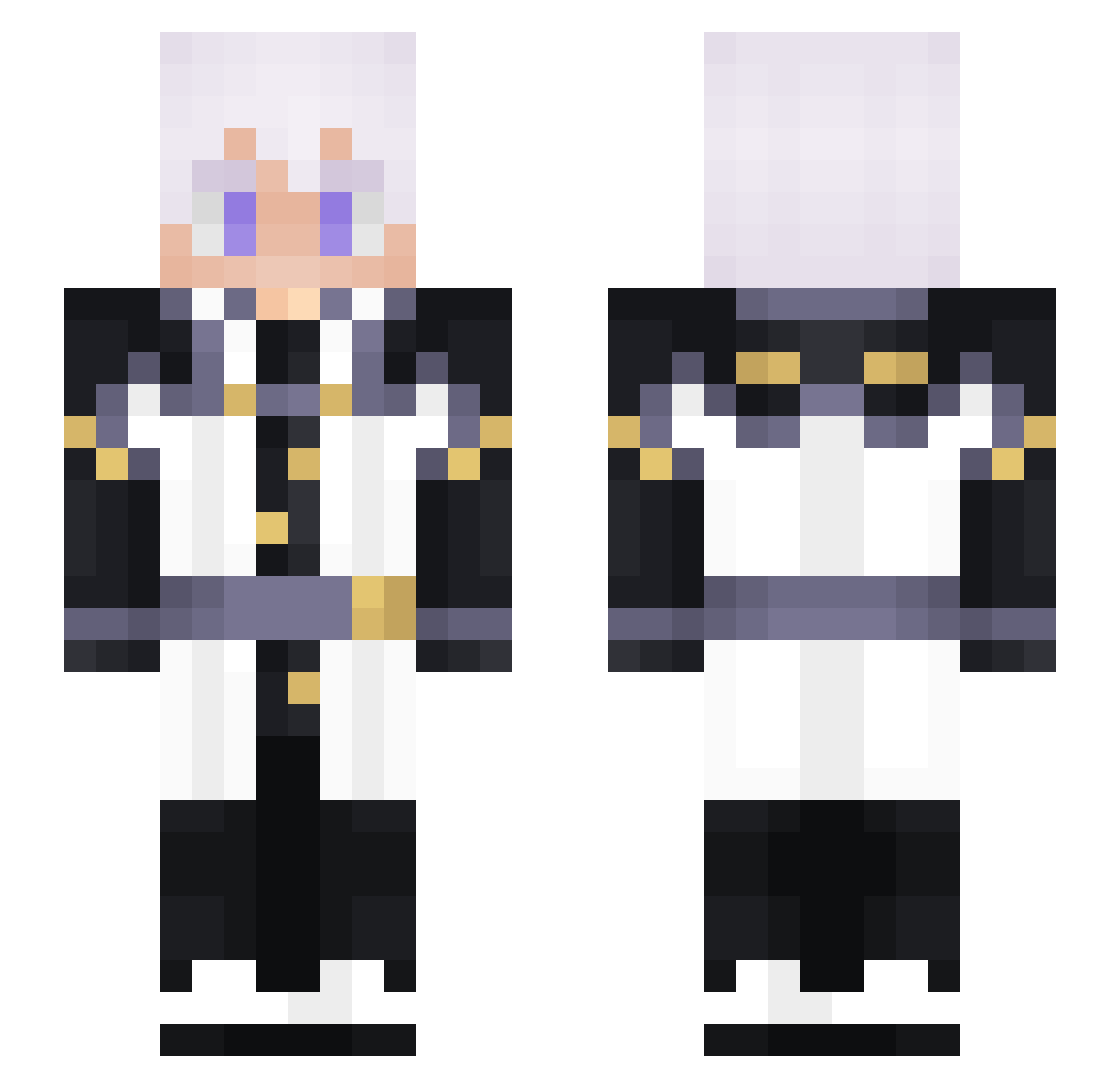 Saafuu Minecraft skin, front and back view