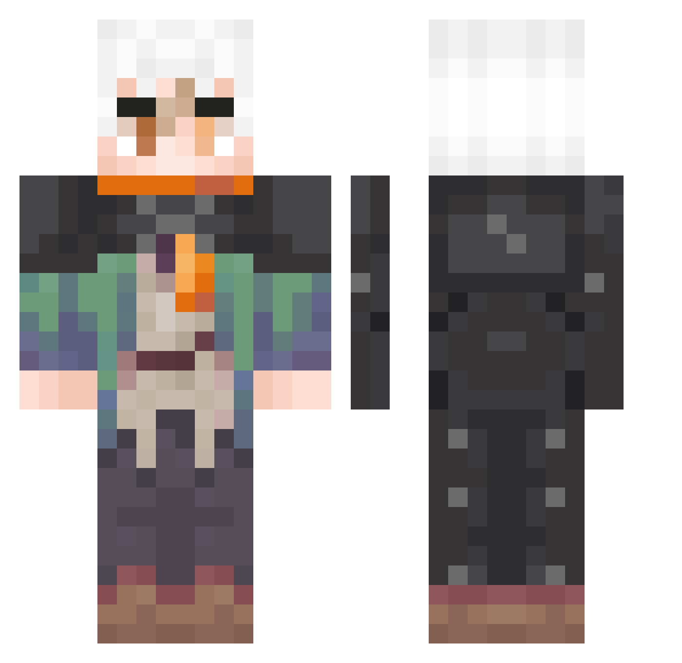 dhaw Minecraft skin, front and back view