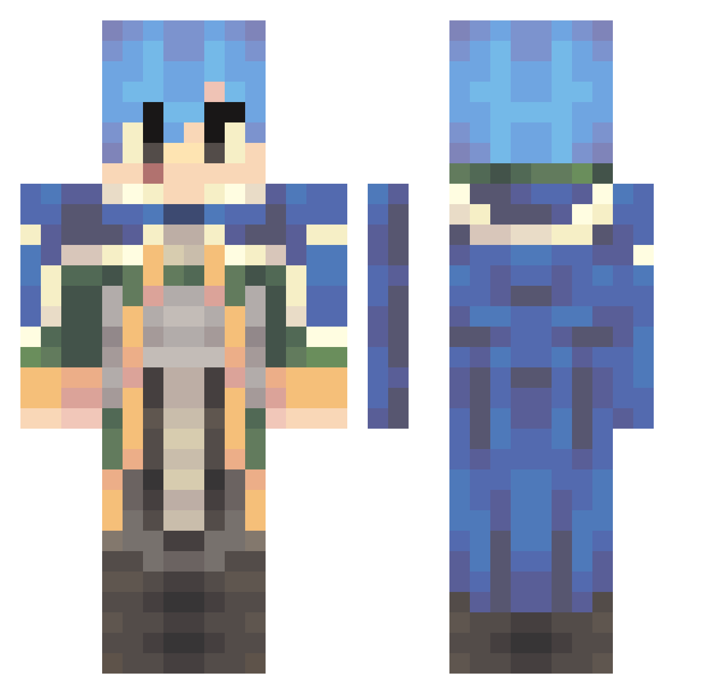 korokokuro Minecraft skin, front and back view