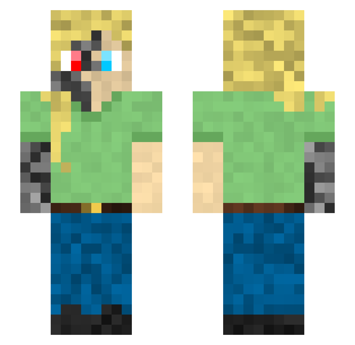 Annaisback101 Minecraft skin, front and back view