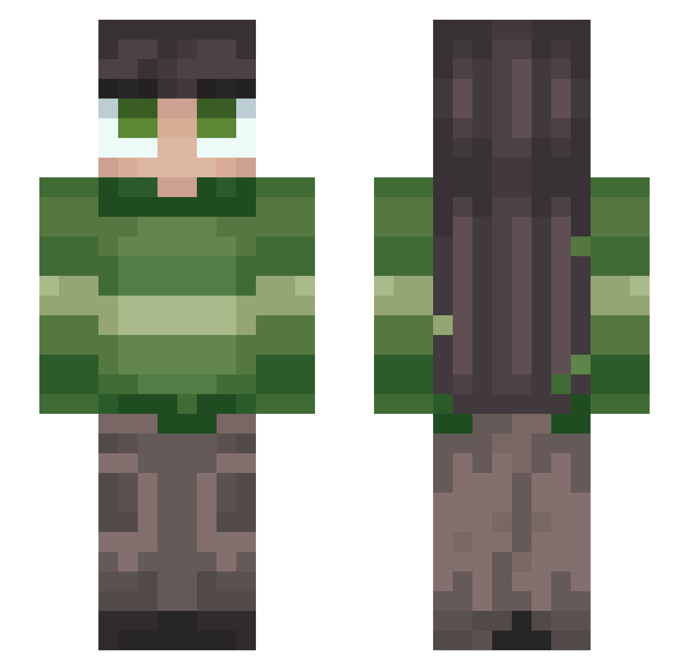 Vii_Wiii Minecraft skin, front and back view