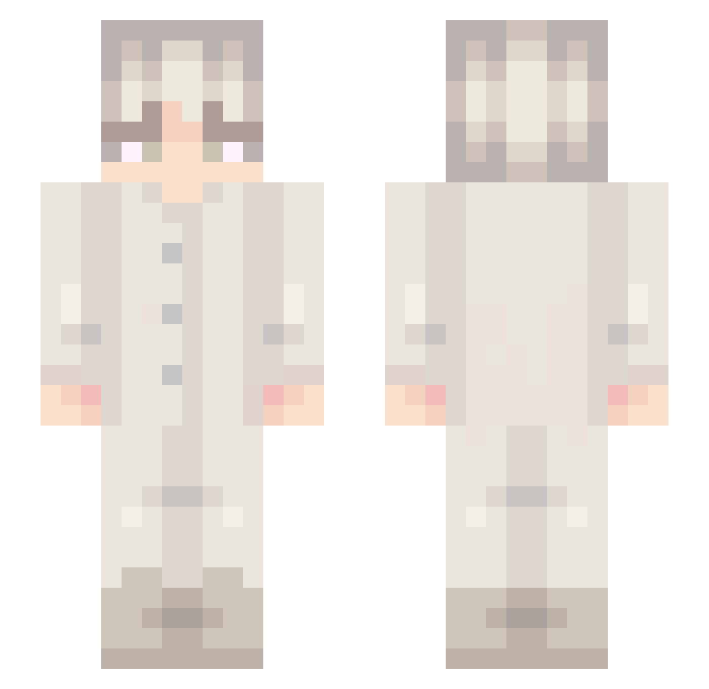 Wixns Minecraft skin, front and back view