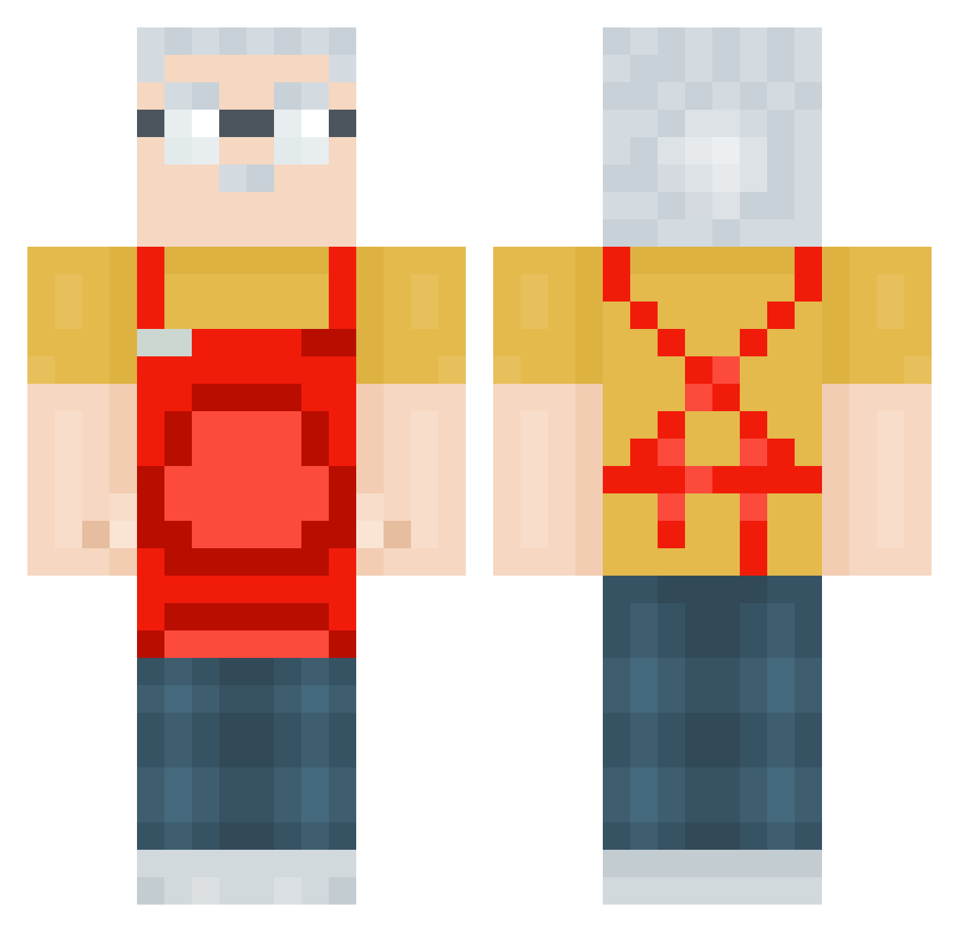 SoyMesac Minecraft skin, front and back view