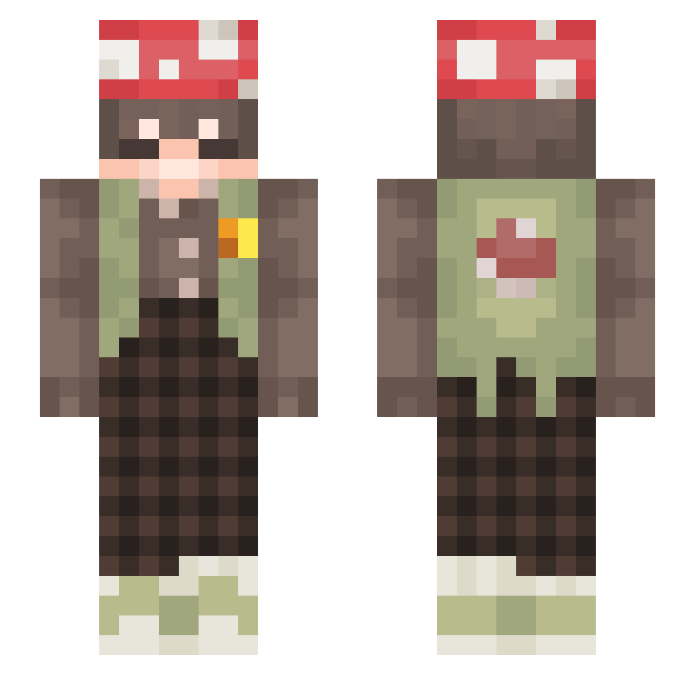 thatonemankisser Minecraft skin, front and back view