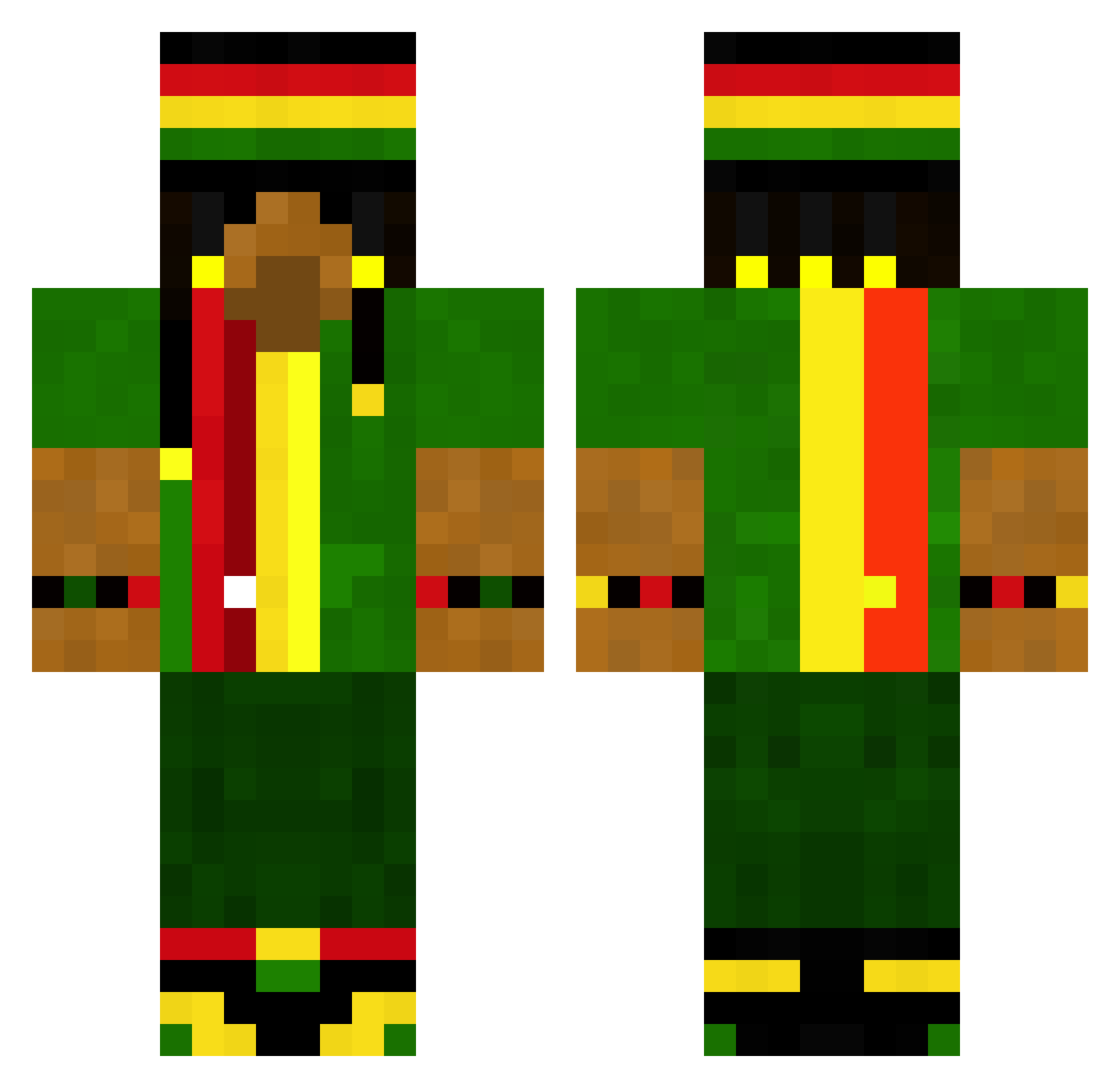 VariaX Minecraft skin, front and back view