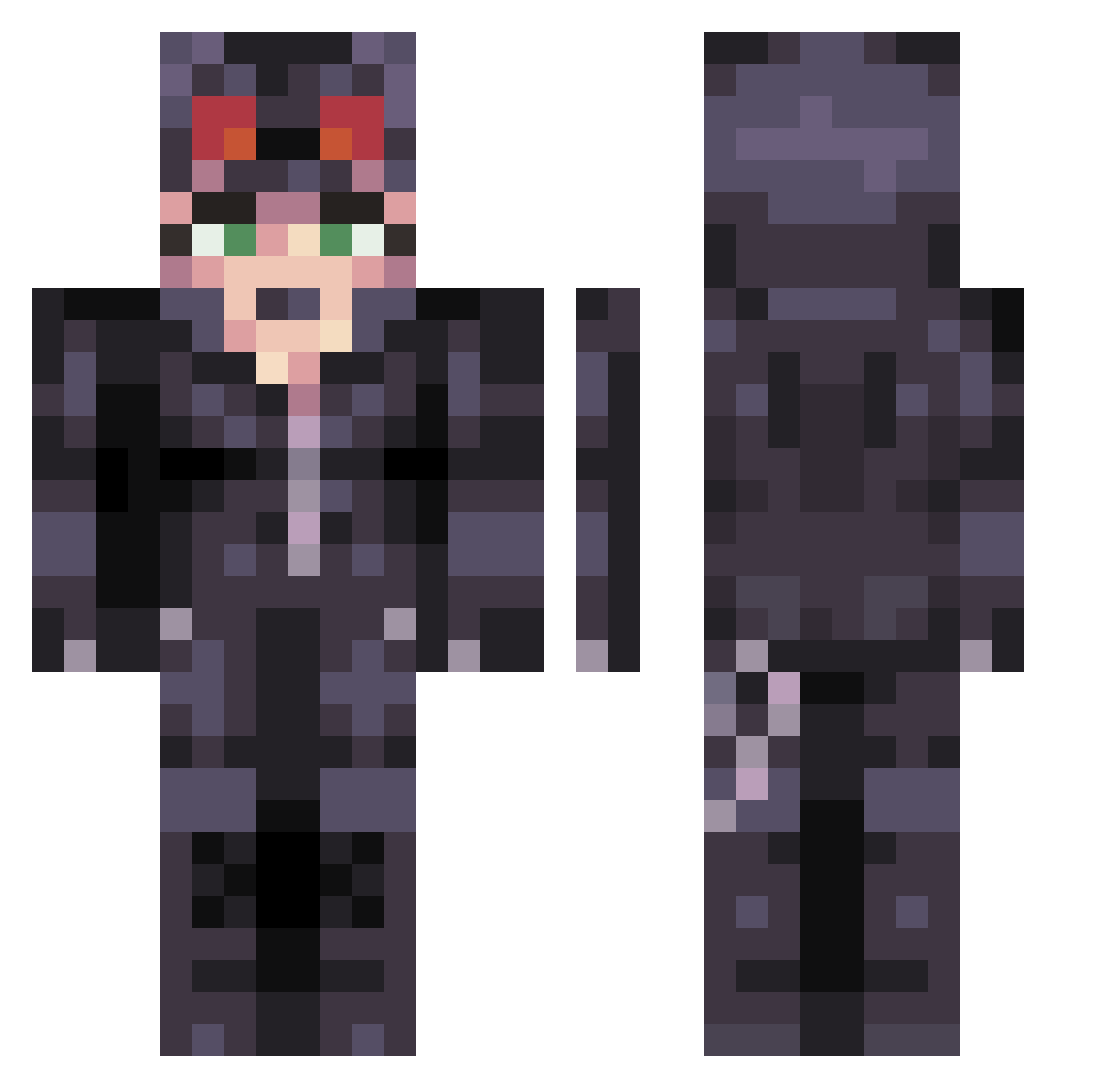 Fiamita003 Minecraft skin, front and back view