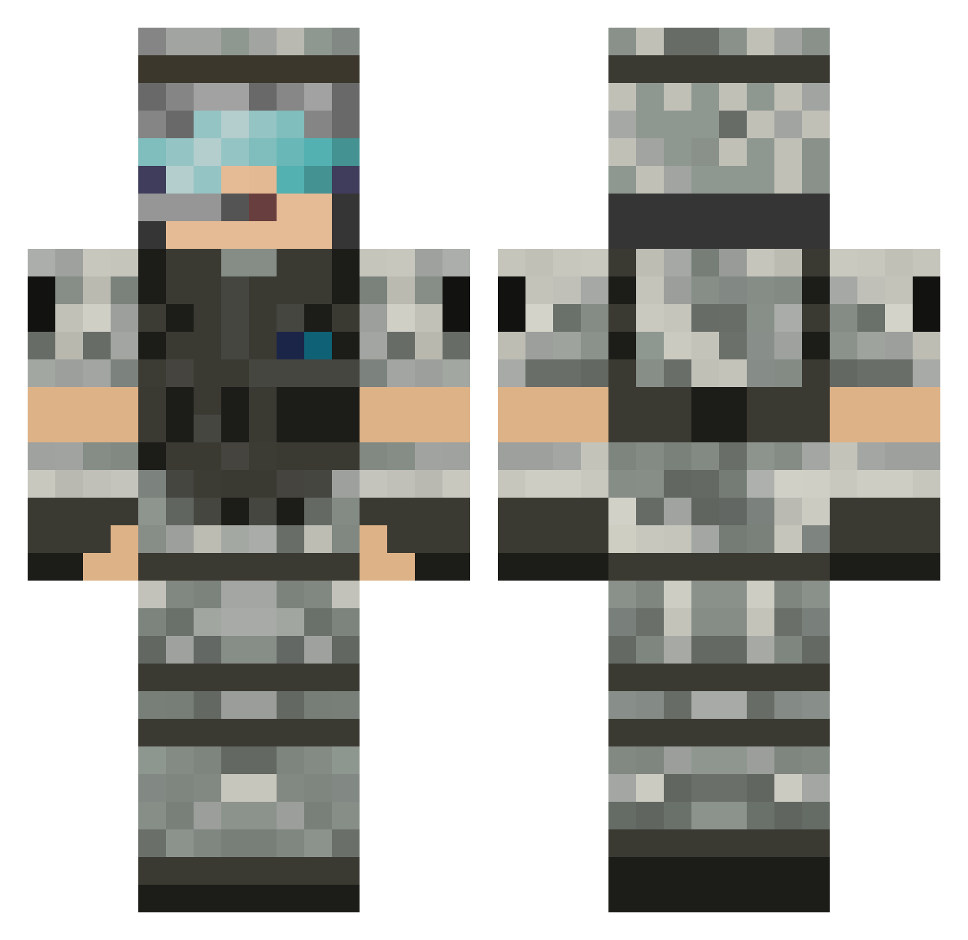 QuadFather Minecraft skin, front and back view