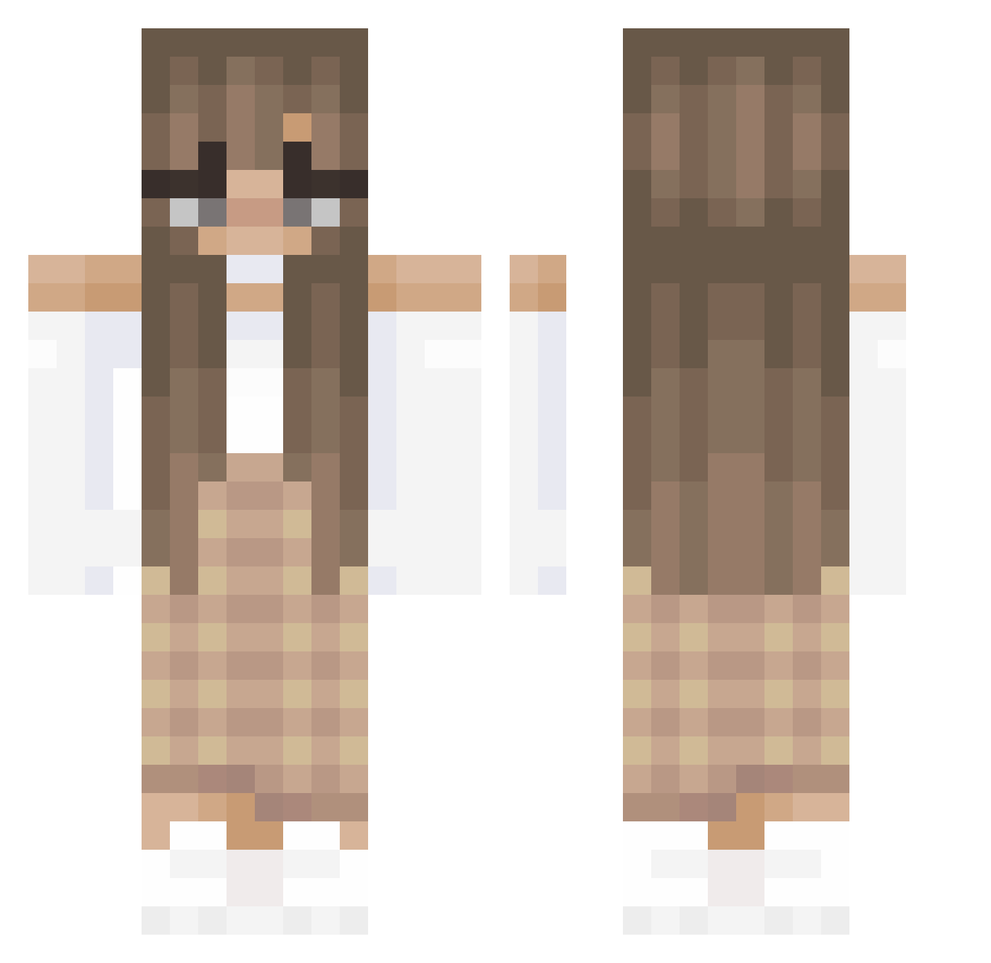 SneakyAng3l Minecraft skin, front and back view
