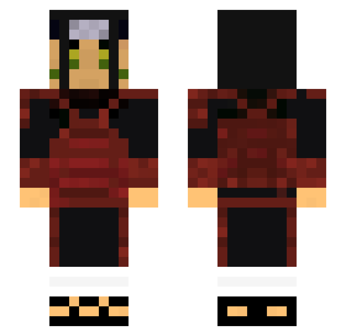 FragileHomme Minecraft skin, front and back view