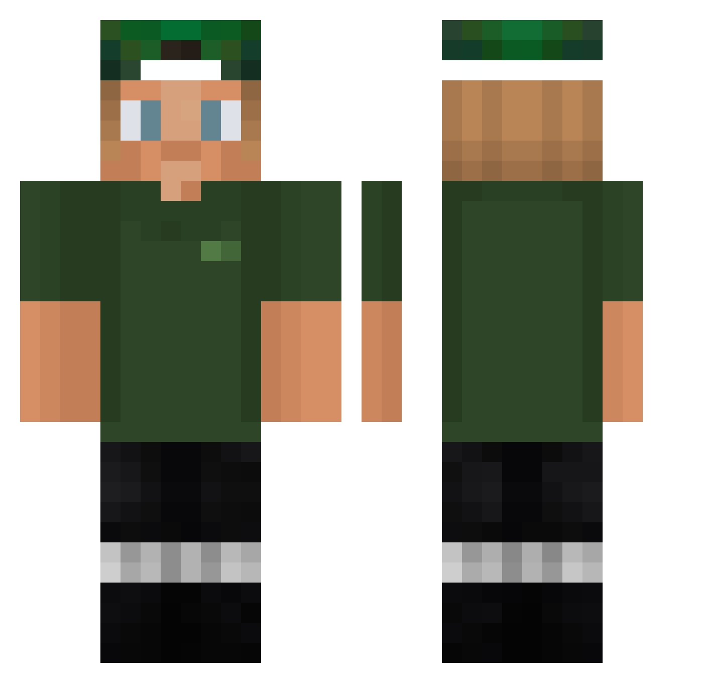 trooper1xz Minecraft skin, front and back view
