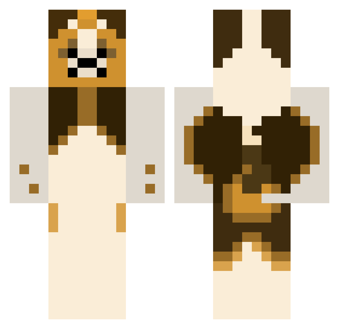 Alice0314 Minecraft skin, front and back view