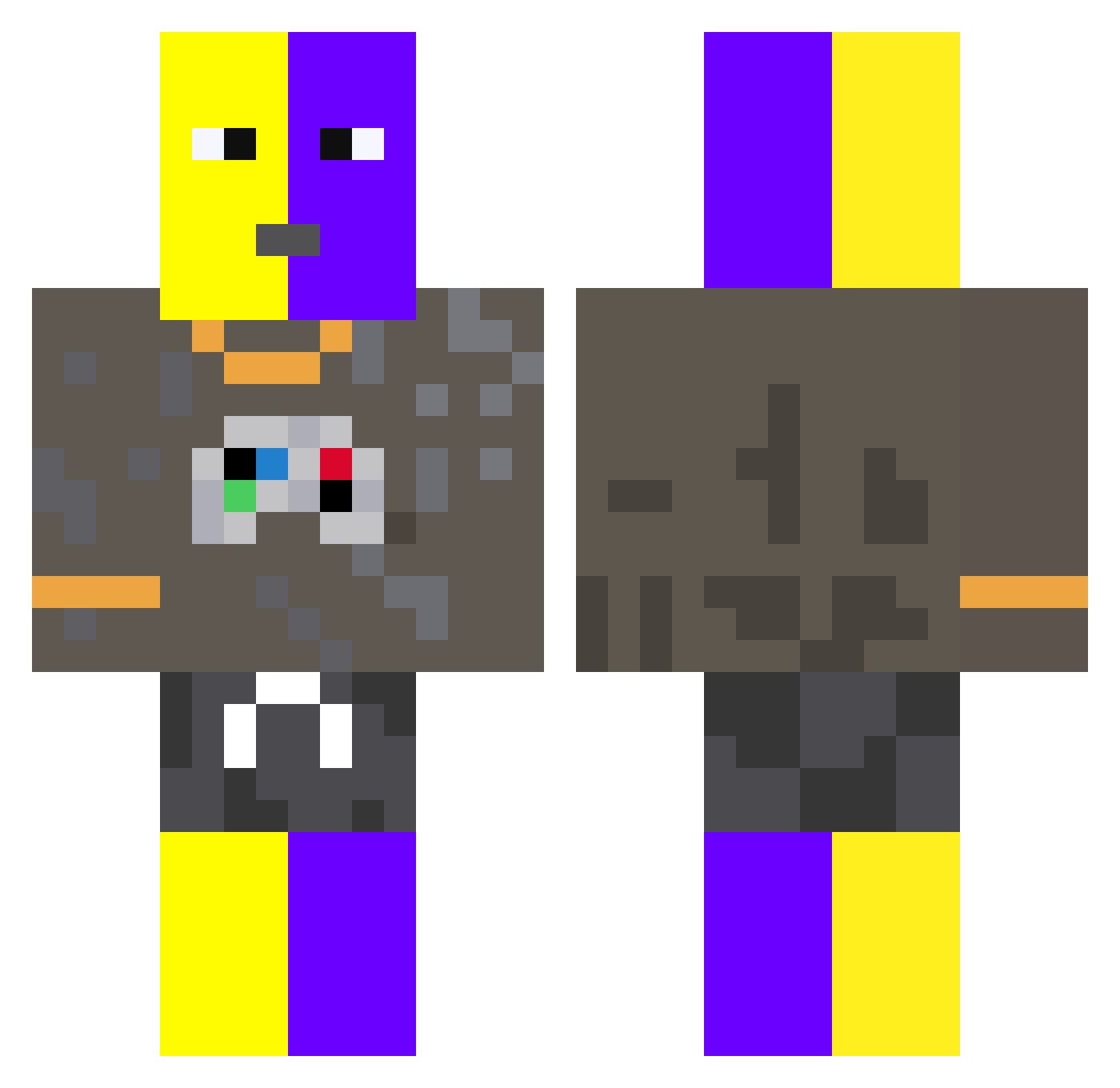 Madix_PL Minecraft skin, front and back view