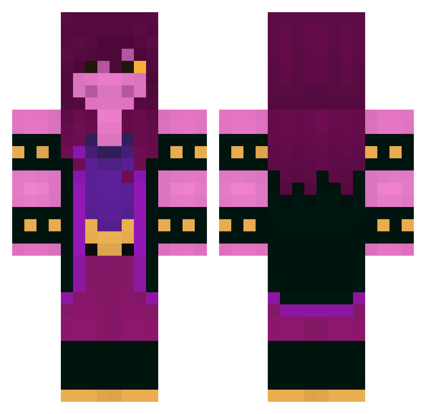 Lexthebestrex Minecraft skin, front and back view