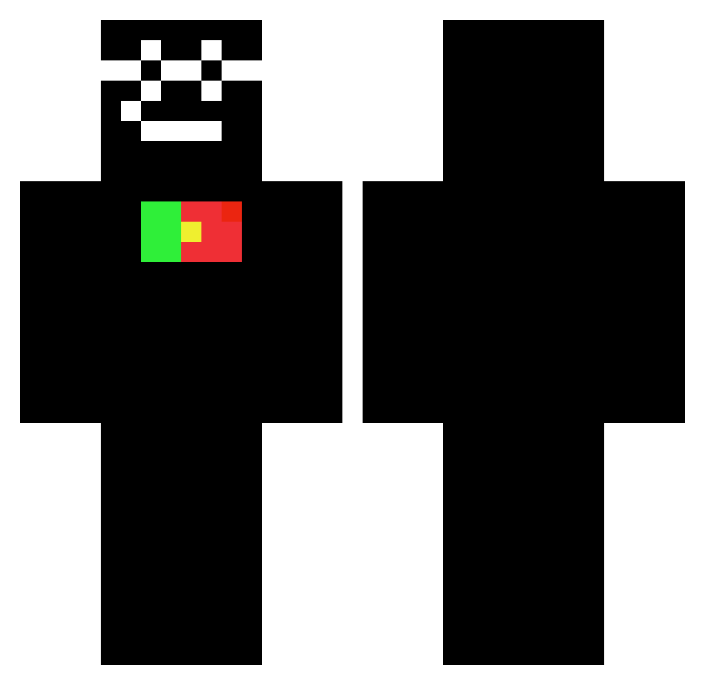 GuiDrago Minecraft skin, front and back view