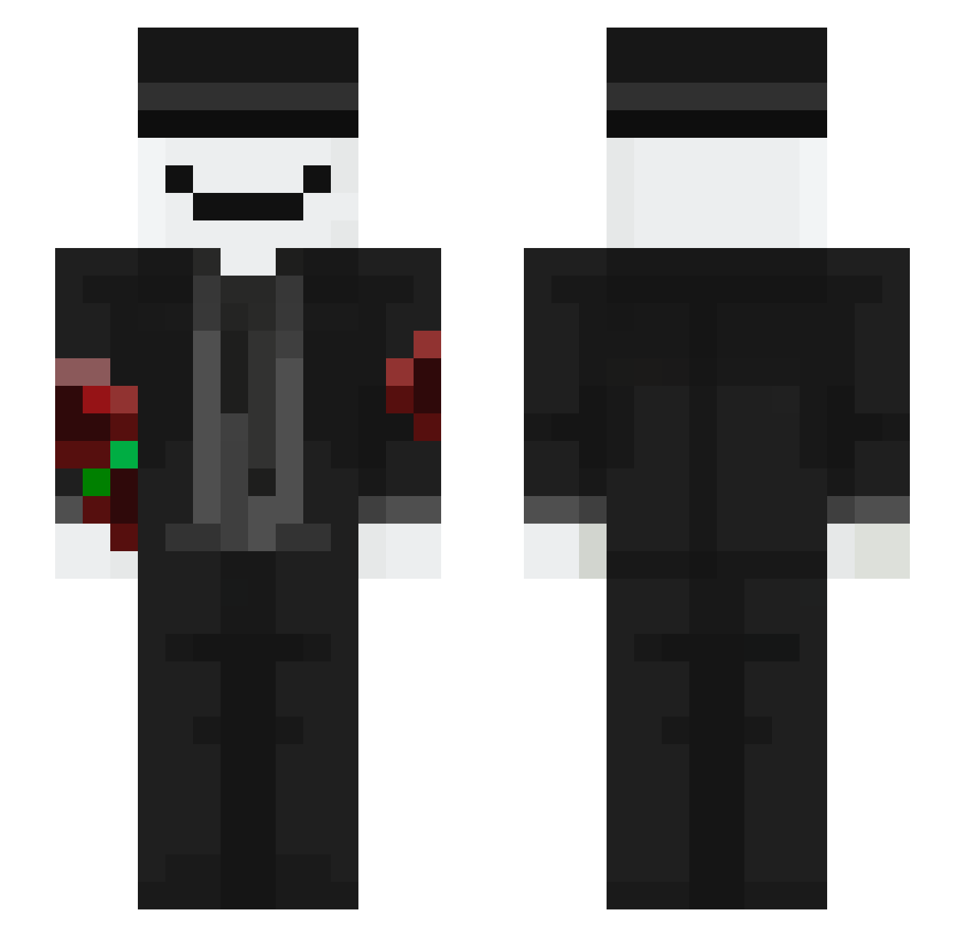 VinyFI Minecraft skin, front and back view