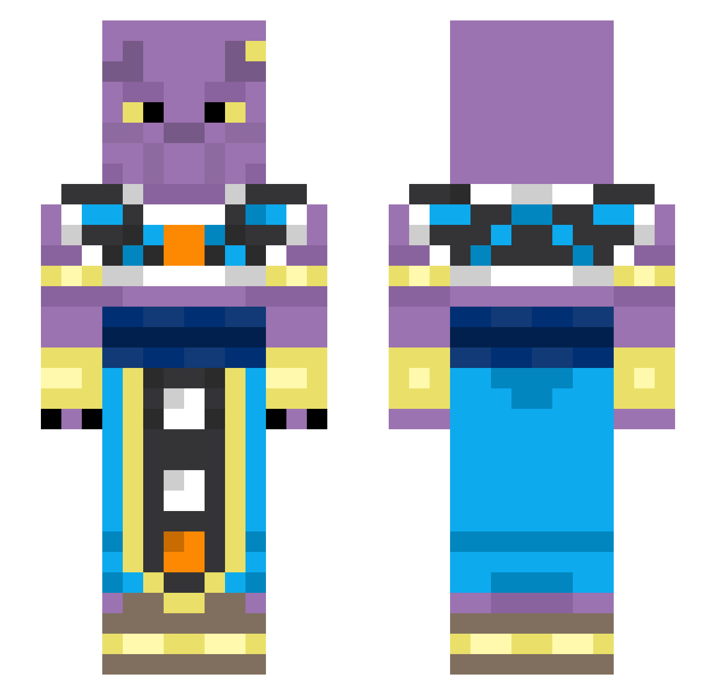Aetherion1 Minecraft skin, front and back view