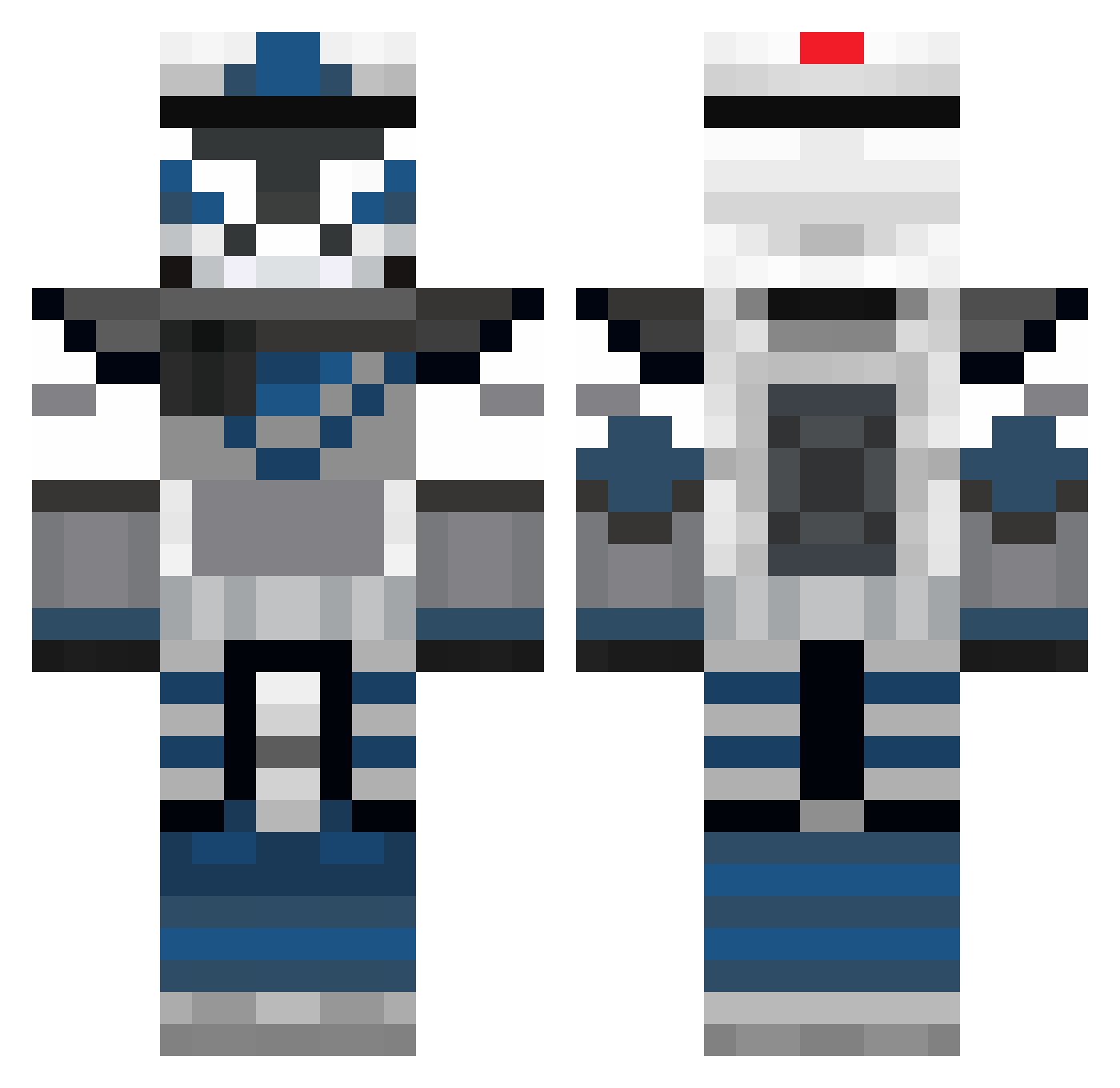 J9u2a Minecraft skin, front and back view