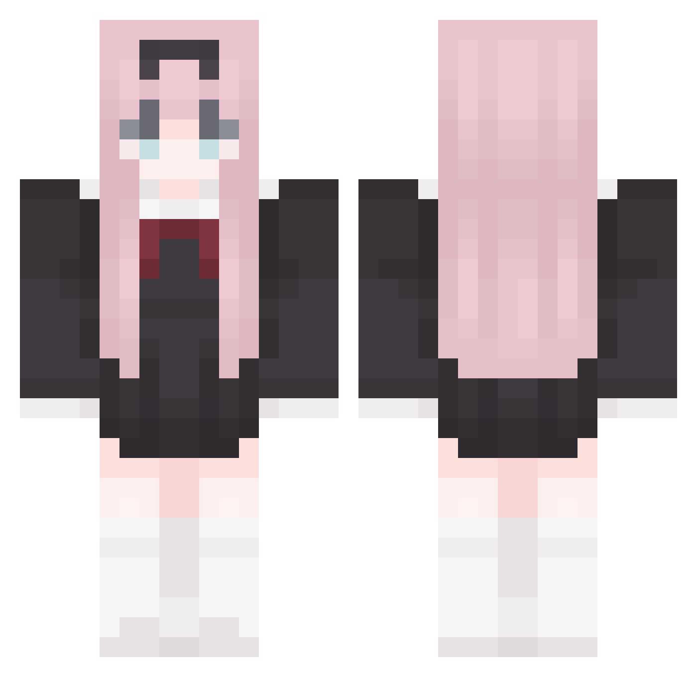 Sk1pyyy Minecraft skin, front and back view