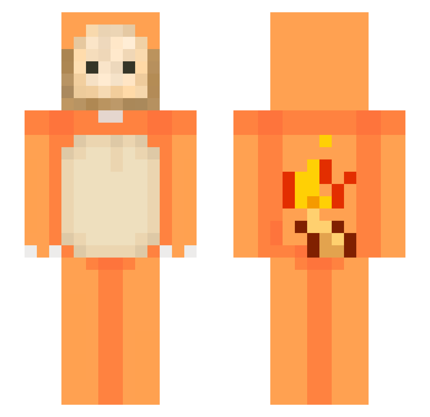 iPansito Minecraft skin, front and back view