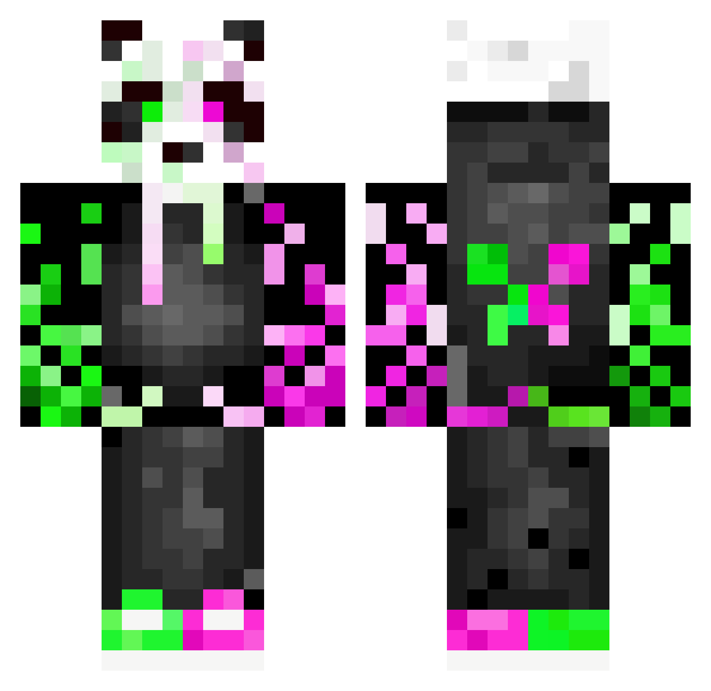Revithekid Minecraft skin, front and back view