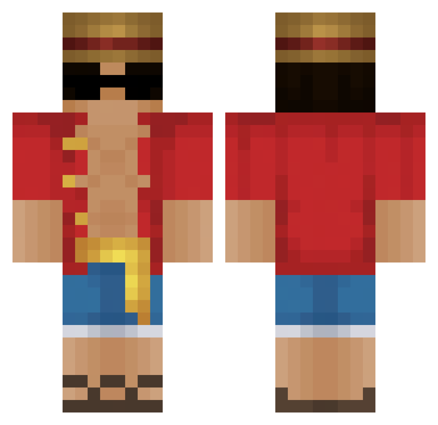 sunncris Minecraft skin, front and back view