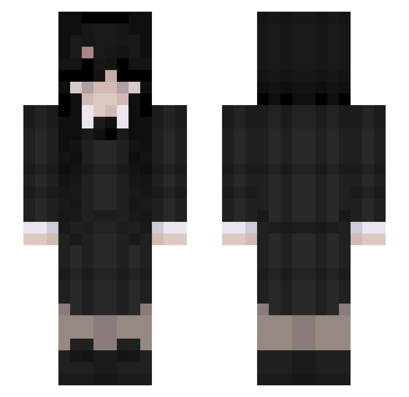 blqckbear Minecraft skin, front and back view