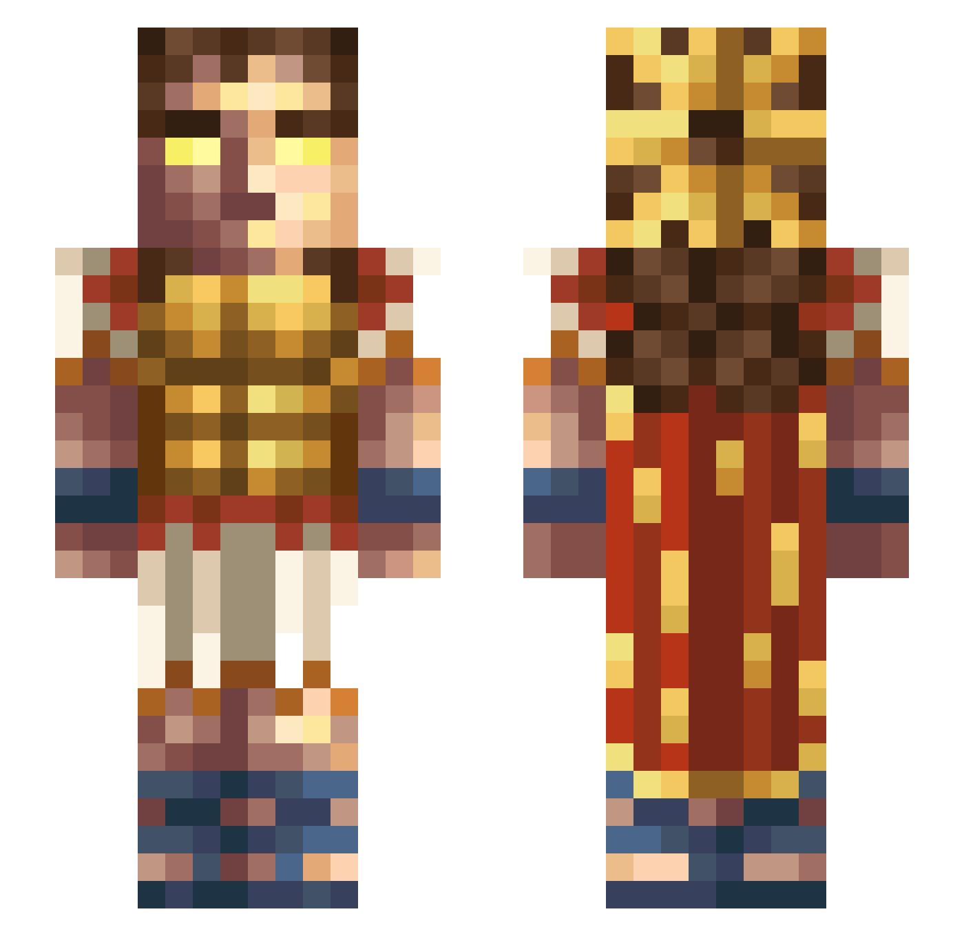 illus0 Minecraft skin, front and back view