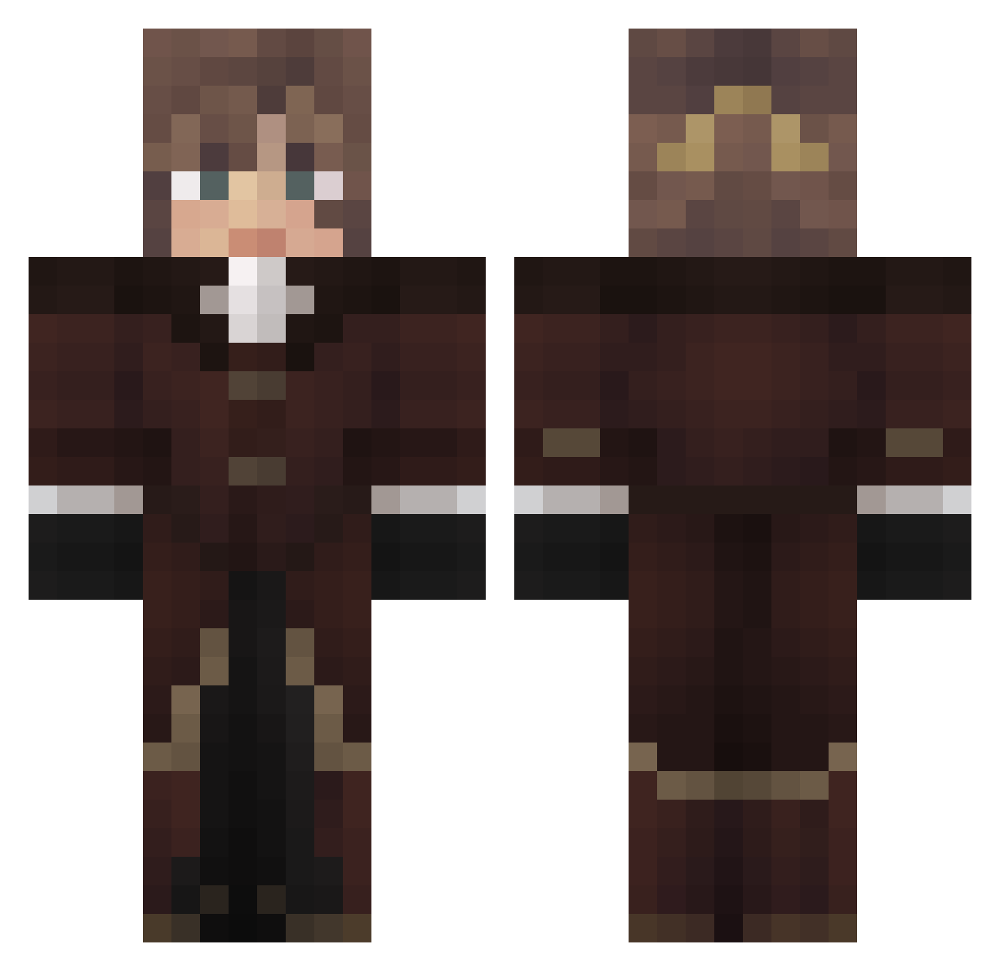 AstroZealous Minecraft skin, front and back view