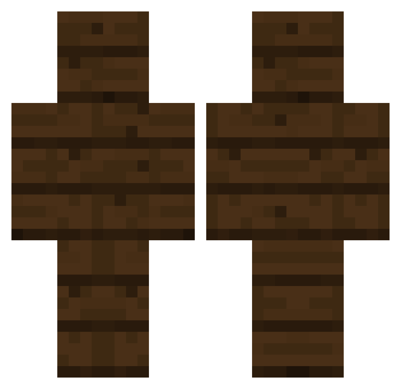 Jroid Minecraft skin, front and back view