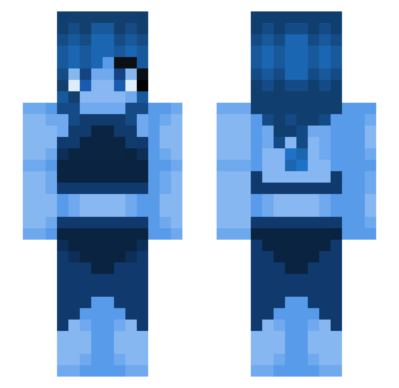 Pendragonish Minecraft skin, front and back view