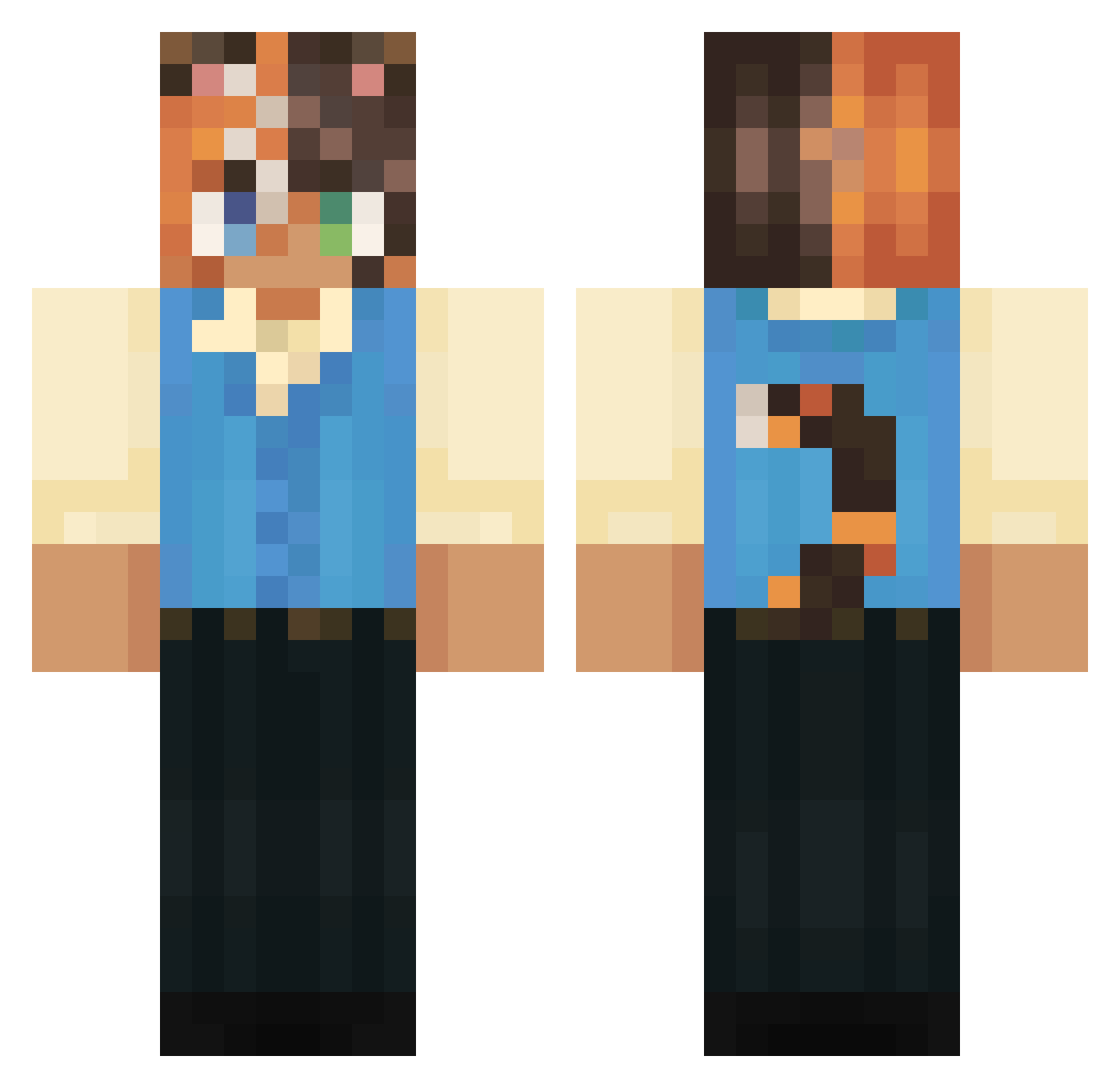 ENMinkers Minecraft skin, front and back view