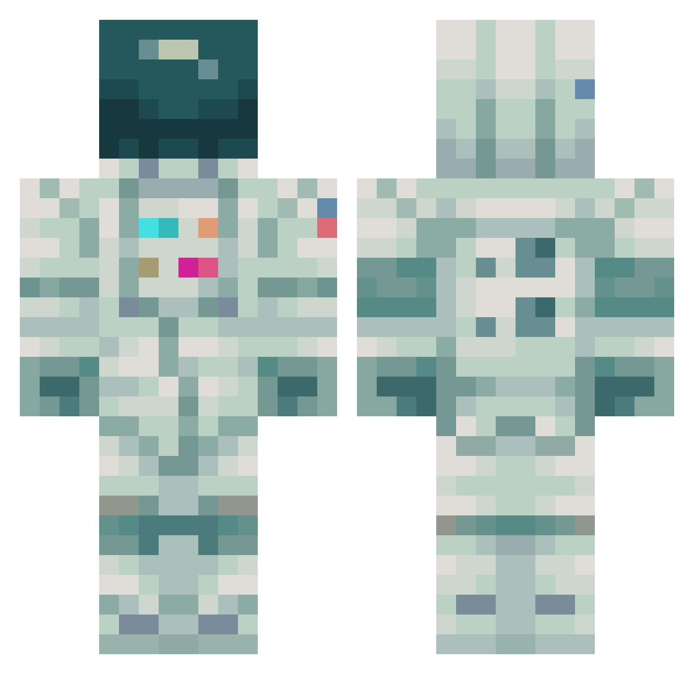 Cuxill0 Minecraft skin, front and back view