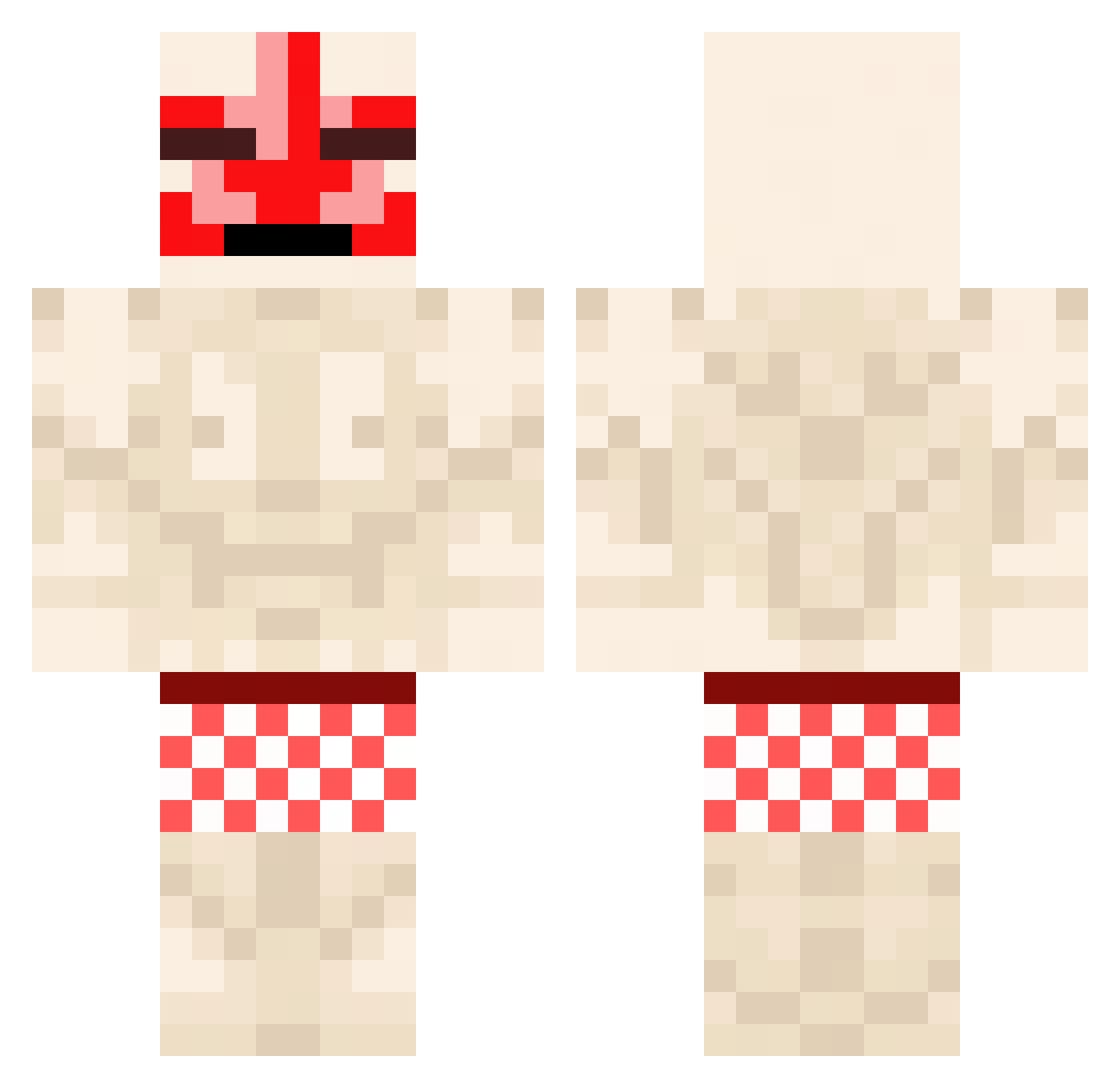 M4ddo Minecraft skin, front and back view