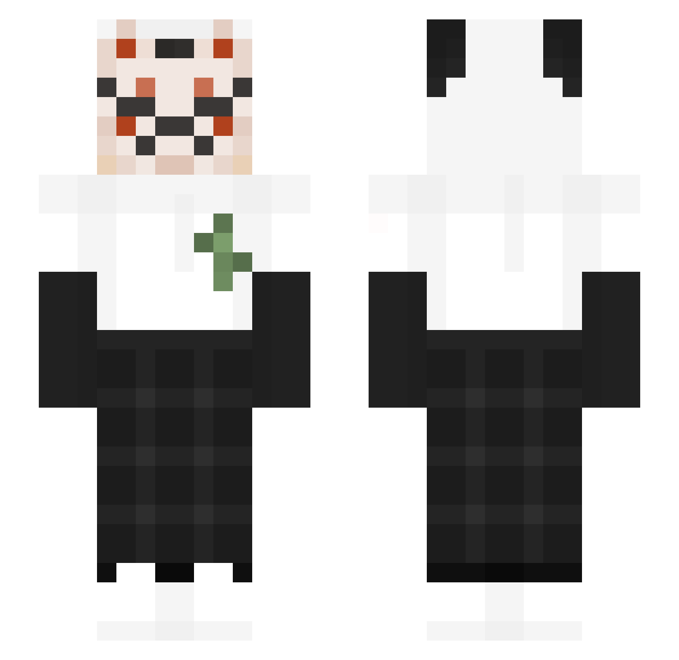 Twagic Minecraft skin, front and back view