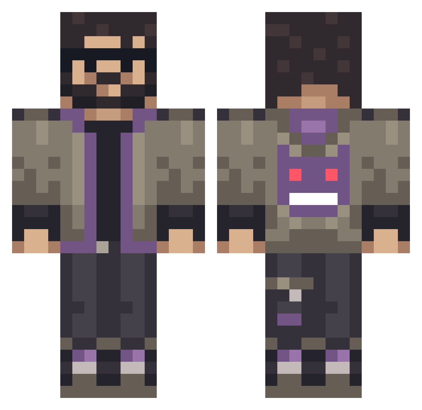 Kakuna_ Minecraft skin, front and back view