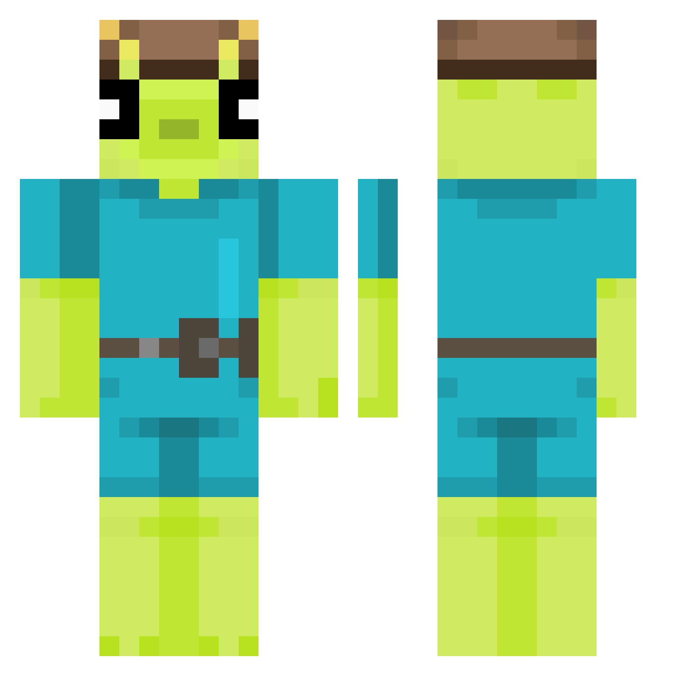 GradeAGravy Minecraft skin, front and back view