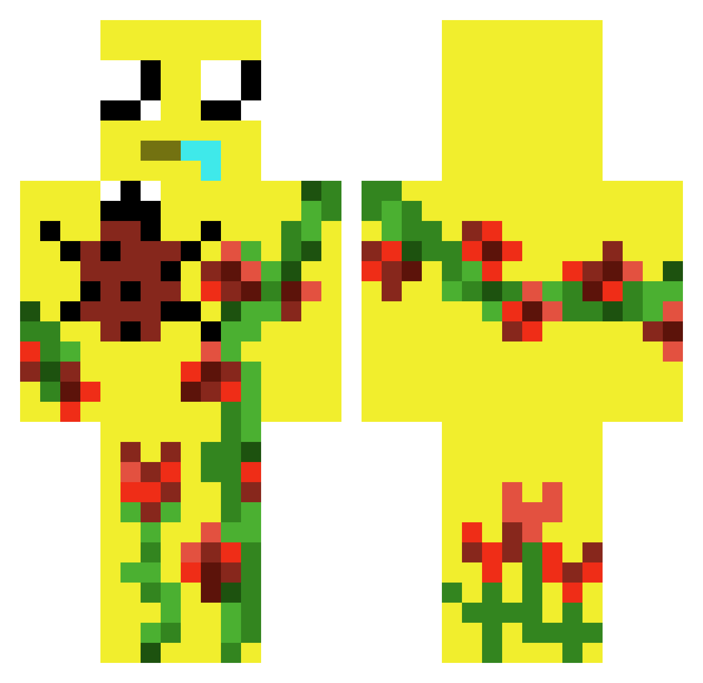 eaaltIn Minecraft skin, front and back view