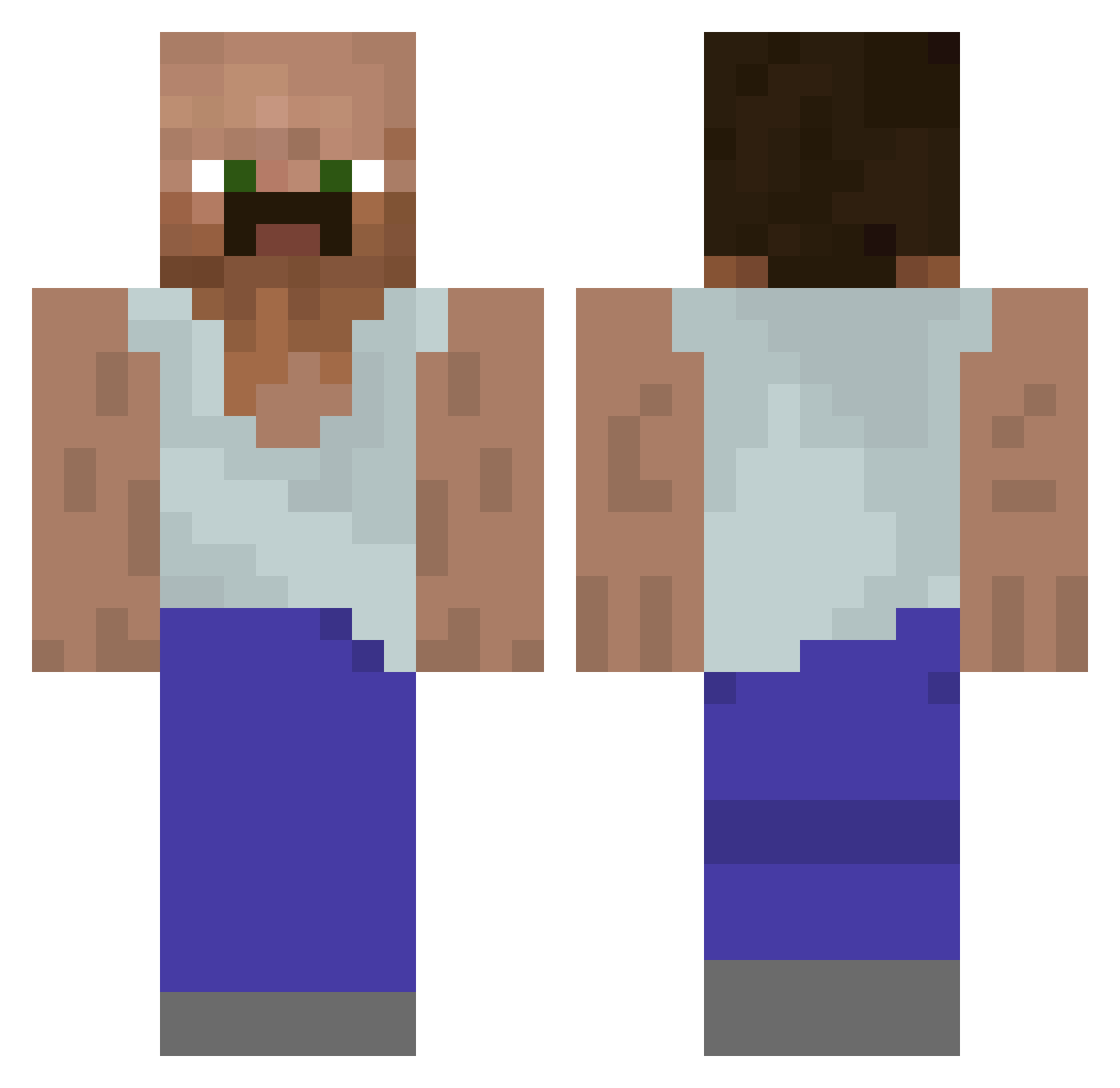 Cr_Bums Minecraft skin, front and back view