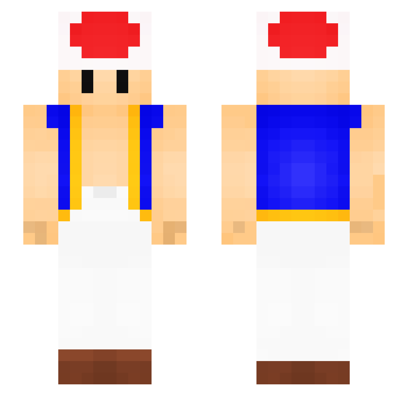 clothwater Minecraft skin, front and back view