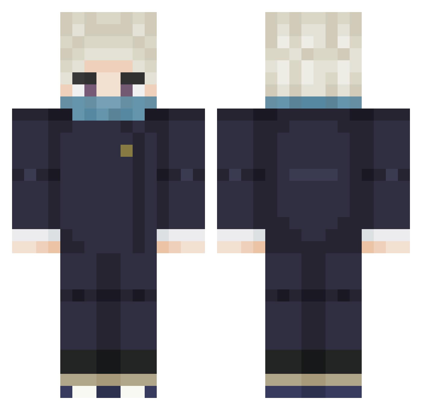 Salmon Minecraft skin, front and back view
