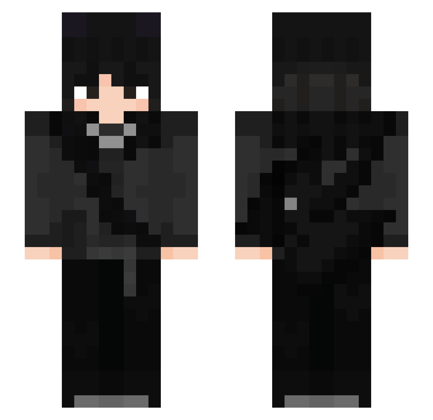 _ItsYuki Minecraft skin, front and back view