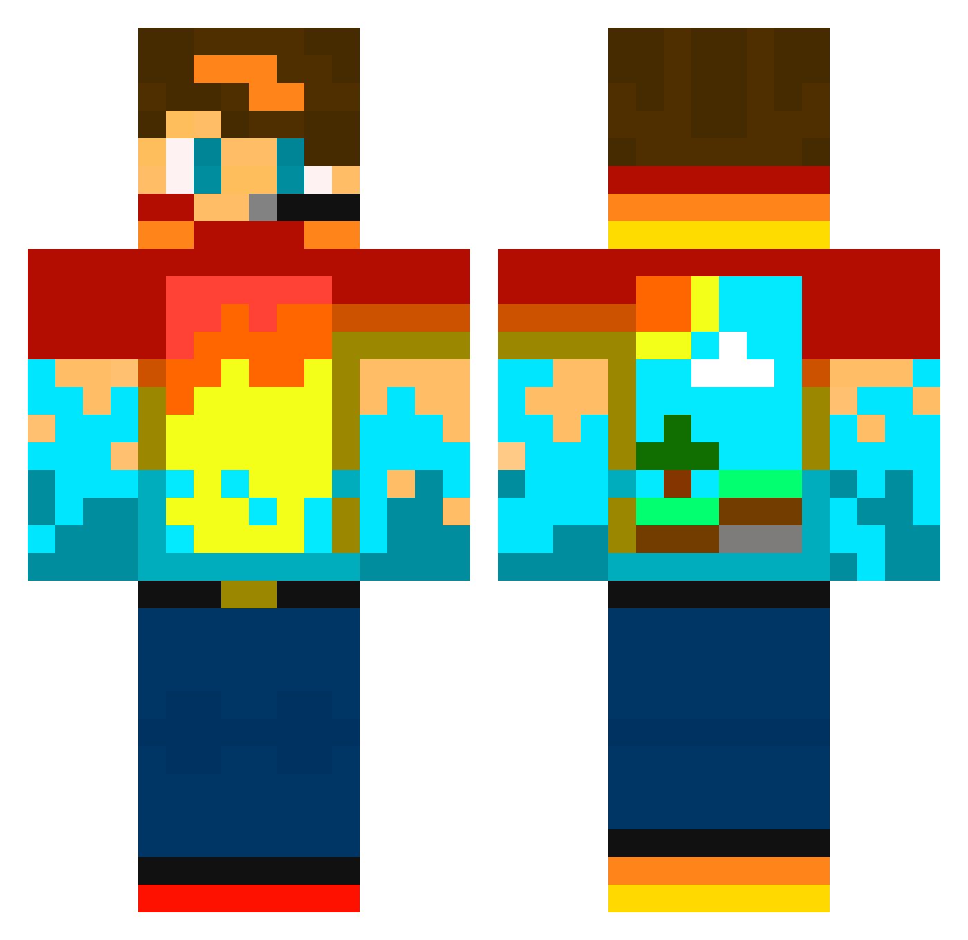 Mullar Minecraft skin, front and back view