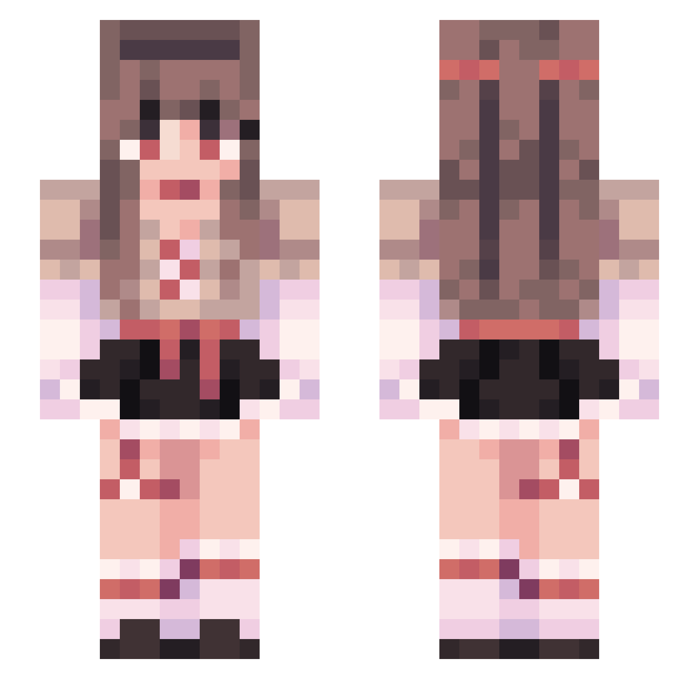 SparklyAnna Minecraft skin, front and back view