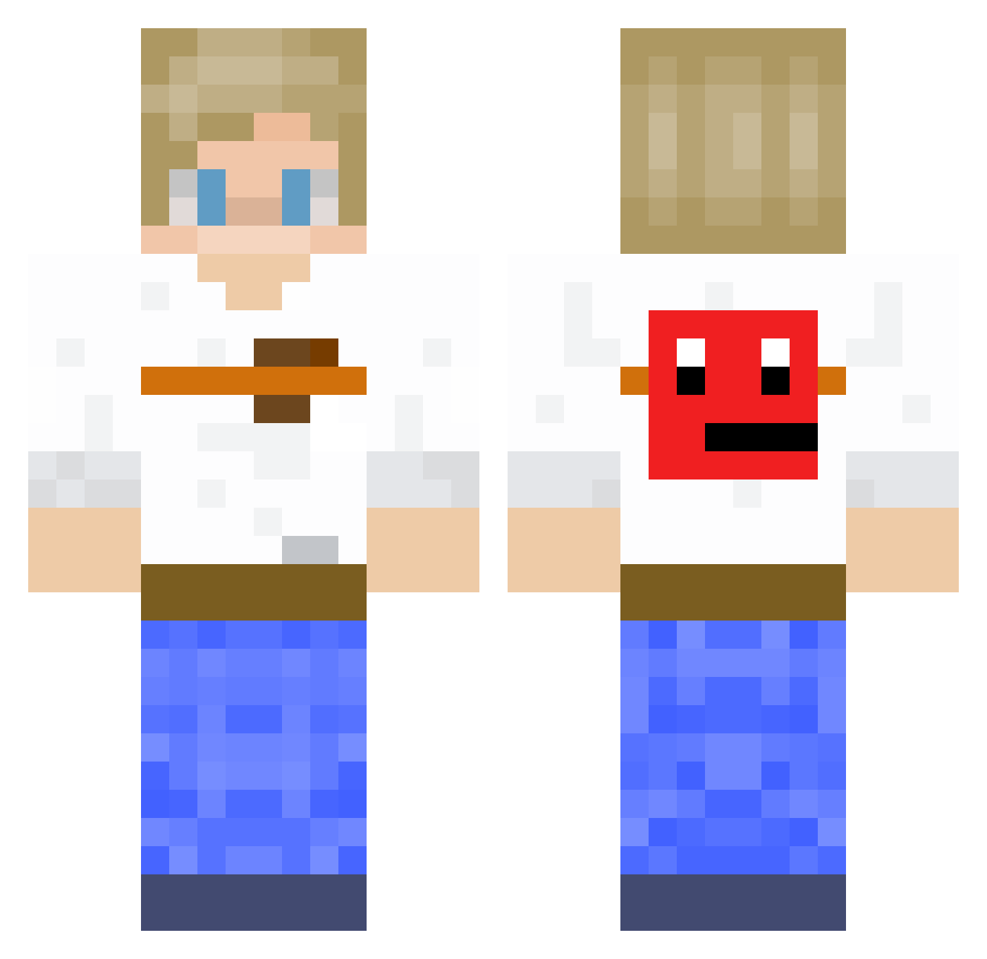 Fr0ggus Minecraft skin, front and back view