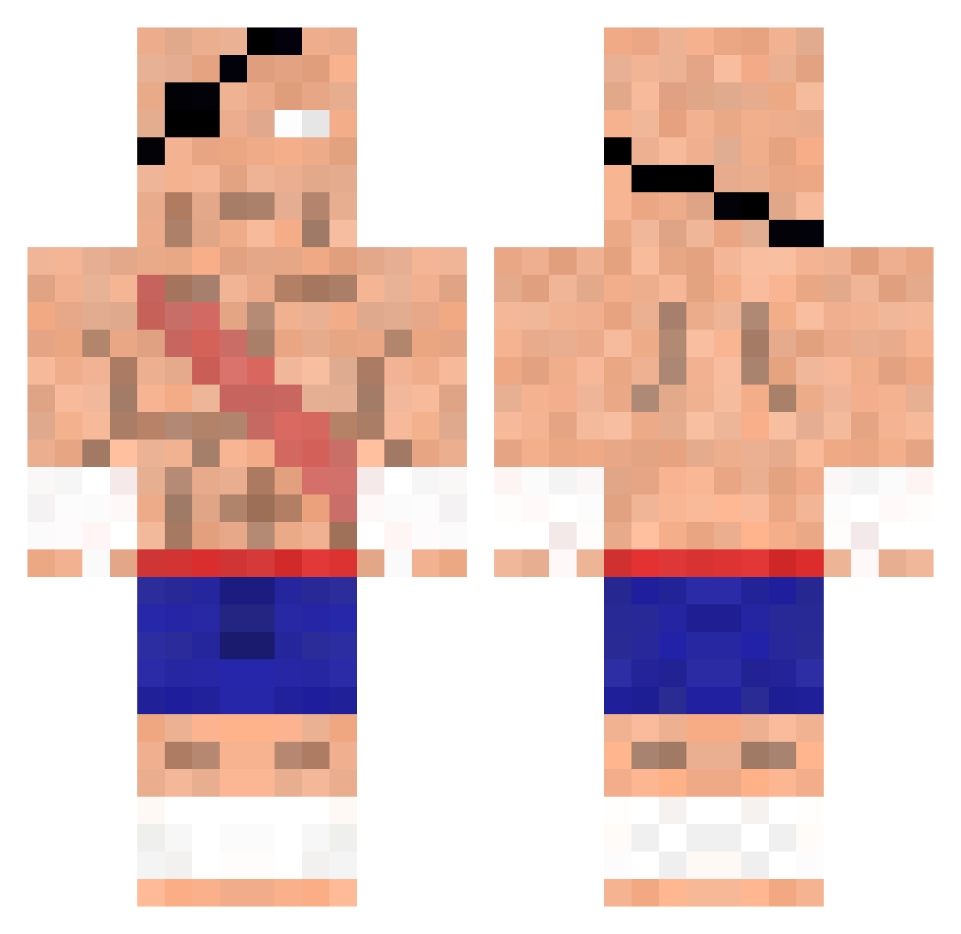 PrivateDonut69 Minecraft skin, front and back view